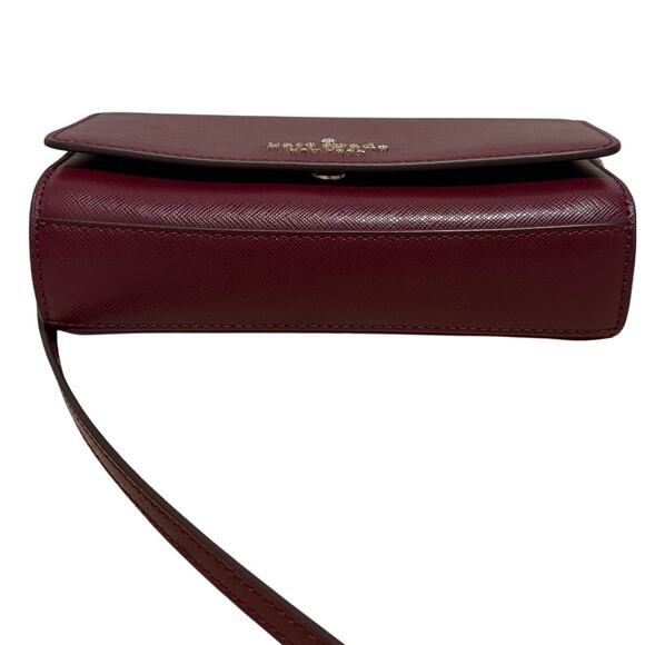 KATE SPADE New York Leather Crossbody Bag Burgundy Classic Structured Womens - Picture 8 of 12